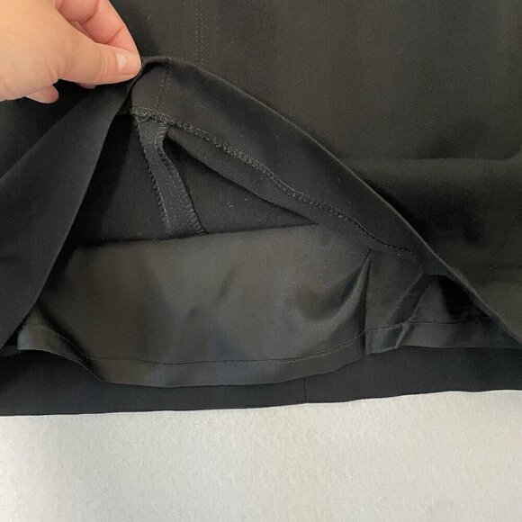 Vintage 80s Escada 100% Wool Pencil Skirt Quilted Waist Classic Black size 2/4 - Picture 9 of 9